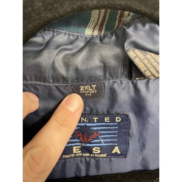 Vtg Trucker Jacket Painted Mesa Western Snap Shirt Plaid Distressed Destroy 2XLT - Picture 3 of 14